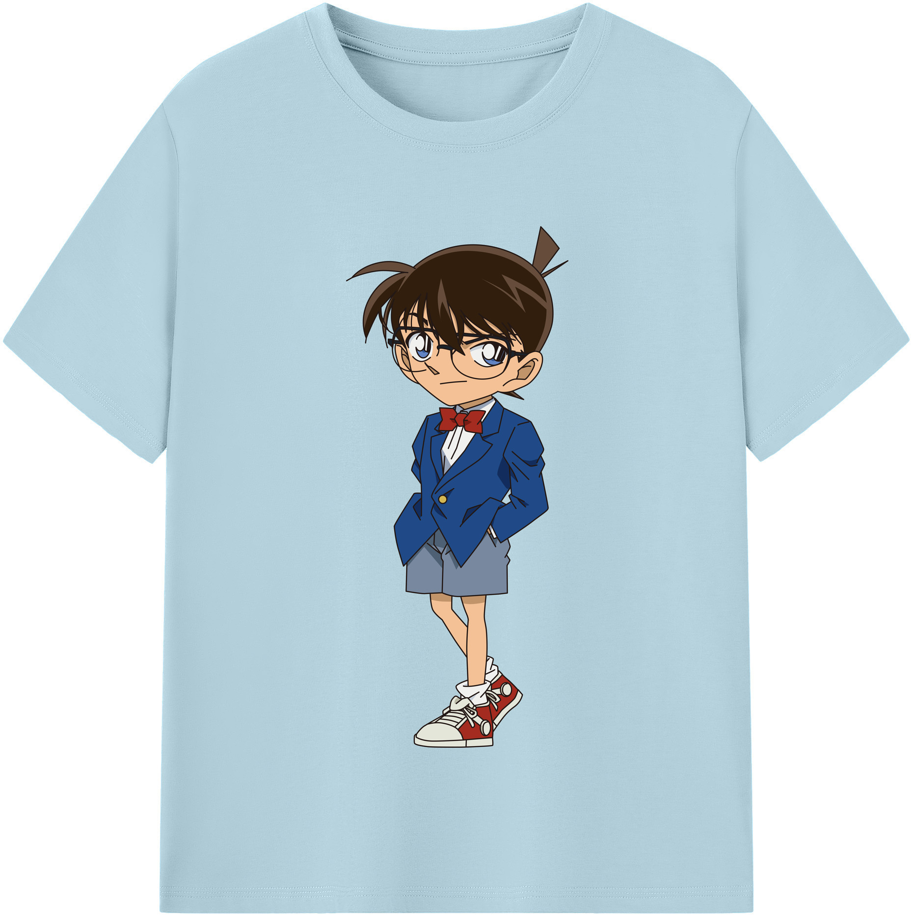 （画像用） 名探偵コナン 江戸川 コナン Detective Conan Conan Edogawa 綿100％半袖Tシャツ（フロントプリント）